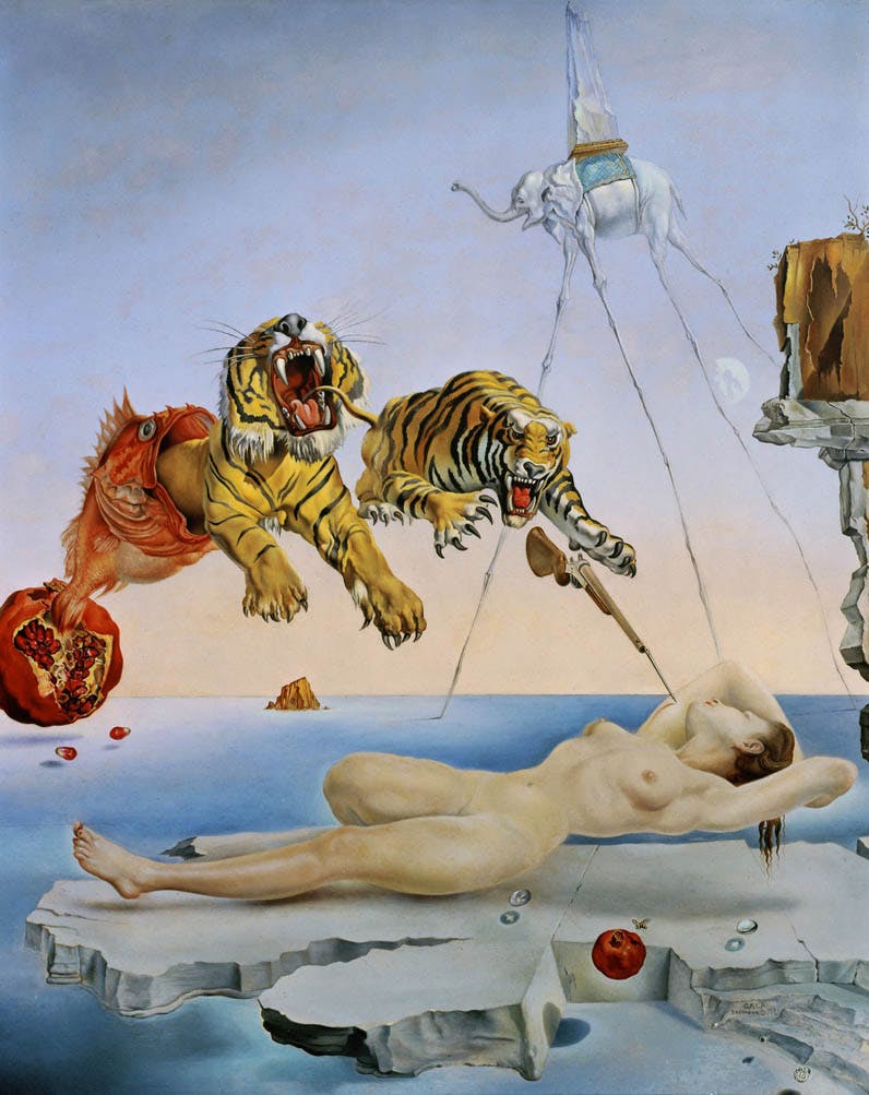 "Caused by the Flight of a Bee" - Salvador Dali (1944)
